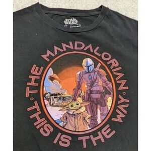 Star Wars The Mandalorian This Is The Way Graphic Cotton Tee Shirt Black Mens L
